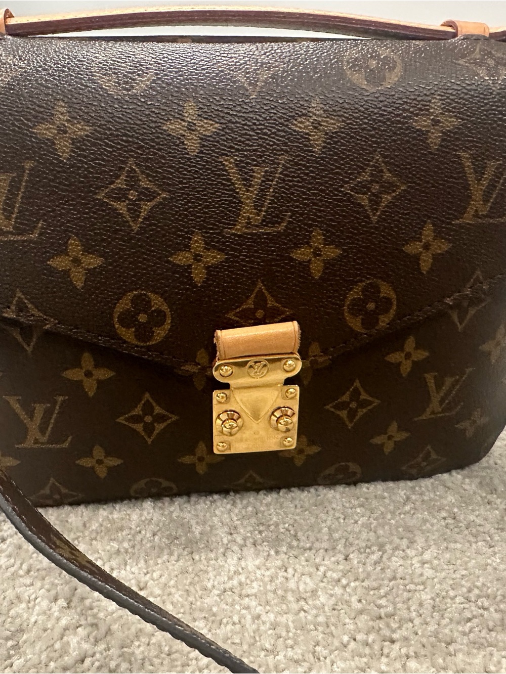 Louis Vuitton Monogram Crossbody Bag in Brown with Gold Hardware